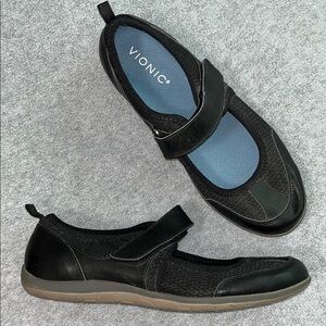Vionic Ailie Maryjane Shoes 7.5 Black Comfort Preppy